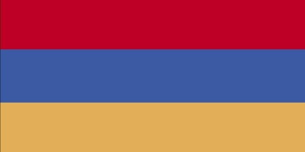 Armenia: three equal horizontal bands of red (top), blue, and orange; the color red recalls the blood shed for liberty, blue the Armenian skies as well as hope, and orange the land and the courage of the workers who farm it Armenia: three equal horizontal bands of red (top), blue, and orange; the color red recalls the blood shed for liberty, blue the Armenian skies as well as hope, and orange the land and the courage of the workers who farm it