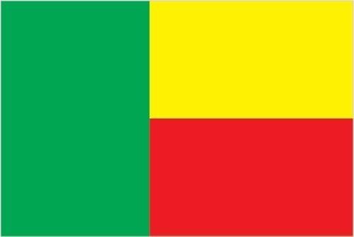Benin: two equal horizontal bands of yellow (top) and red (bottom) with a vertical green band on the hoist side; green symbolizes hope and revival, yellow wealth, and red courage,note: uses the popular Pan-African colors of Ethiopia Benin: two equal horizontal bands of yellow (top) and red (bottom) with a vertical green band on the hoist side; green symbolizes hope and revival, yellow wealth, and red courage,note: uses the popular Pan-African colors of Ethiopia<br />