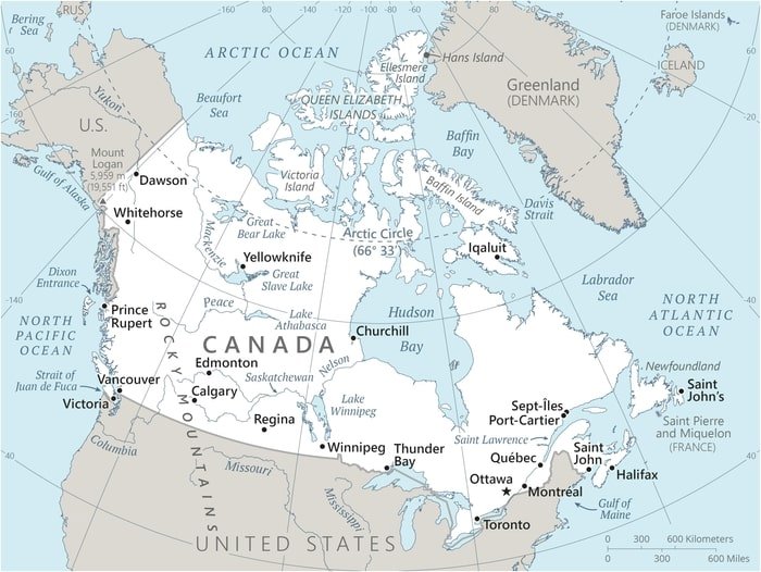 Canada: Canada map showing the country positioned in northern North America between the North Pacific, Arctic, and North Atlantic Oceans. Canada: Canada map showing the country positioned in northern North America between the North Pacific, Arctic, and North Atlantic Oceans.