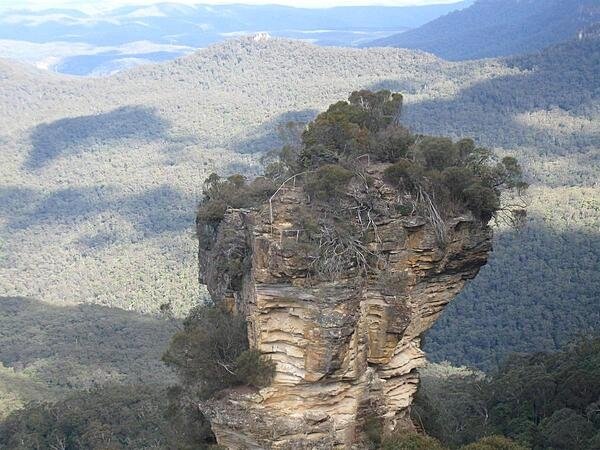 Orphan Rock in the Blue Mountains, Australia, as viewed from a cable car Orphan Rock in the Blue Mountains, Australia, as viewed from a cable car
