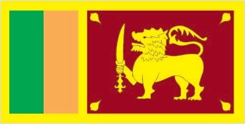 Sri Lanka: yellow with two panels; the smaller hoist-side panel has two equal vertical bands of green (hoist side) and orange; the other larger panel depicts a yellow lion holding a sword on a maroon rectangular field that also displays a yellow bo leaf in each corner; the yellow field appears as a border around the entire flag and extends between the two panels; the lion represents Sinhalese ethnicity, the strength of the nation, and bravery; the sword demonstrates the sovereignty of the nation; the four bo leaves - symbolizing Buddhism and its influence on the country - stand for the four virtues of kindness, friendliness, happiness, and equanimity; orange signifies Sri Lankan Tamils, green Sri Lankan Moors, and maroon the Sinhalese majority; yellow denotes other ethnic groups; also referred to as the Lion Flag Sri Lanka: yellow with two panels; the smaller hoist-side panel has two equal vertical bands of green (hoist side) and orange; the other larger panel depicts a yellow lion holding a sword on a maroon rectangular field that also displays a yellow bo leaf in each corner; the yellow field appears as a border around the entire flag and extends between the two panels; the lion represents Sinhalese ethnicity, the strength of the nation, and bravery; the sword demonstrates the sovereignty of the nation; the four bo leaves - symbolizing Buddhism and its influence on the country - stand for the four virtues of kindness, friendliness, happiness, and equanimity; orange signifies Sri Lankan Tamils, green Sri Lankan Moors, and maroon the Sinhalese majority; yellow denotes other ethnic groups; also referred to as the Lion Flag