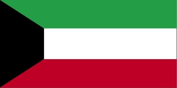 Kuwait: three equal horizontal bands of green (top), white, and red with a black trapezoid based on the hoist side; colors and design are based on the Arab Revolt flag of World War I; green represents fertile fields, white stands for purity, red denotes blood on Kuwaiti swords, black signifies the defeat of the enemy Kuwait: three equal horizontal bands of green (top), white, and red with a black trapezoid based on the hoist side; colors and design are based on the Arab Revolt flag of World War I; green represents fertile fields, white stands for purity, red denotes blood on Kuwaiti swords, black signifies the defeat of the enemy<br />
