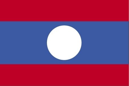 Laos: three horizontal bands of red (top), blue (double width), and red with a large white disk centered in the blue band; the red bands recall the blood shed for liberation; the blue band represents the Mekong River and prosperity; the white disk symbolizes the full moon against the Mekong River, but also signifies the unity of the people under the Lao People's Revolutionary Party, as well as the country's bright future Laos: three horizontal bands of red (top), blue (double width), and red with a large white disk centered in the blue band; the red bands recall the blood shed for liberation; the blue band represents the Mekong River and prosperity; the white disk symbolizes the full moon against the Mekong River, but also signifies the unity of the people under the Lao People's Revolutionary Party, as well as the country's bright future<br />