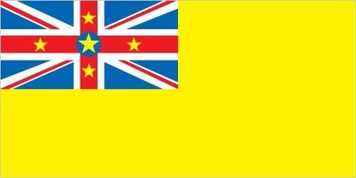 Niue: yellow with the flag of the UK in the upper hoist-side quadrant; the flag of the UK bears five yellow five-pointed stars - a large star on a blue disk in the center and a smaller star on each arm of the bold red cross; the larger star stands for Niue, the smaller stars recall the Southern Cross constellation on the New Zealand flag and symbolize links with that country; yellow represents the bright sunshine of Niue and the warmth and friendship between Niue and New Zealand Niue: yellow with the flag of the UK in the upper hoist-side quadrant; the flag of the UK bears five yellow five-pointed stars - a large star on a blue disk in the center and a smaller star on each arm of the bold red cross; the larger star stands for Niue, the smaller stars recall the Southern Cross constellation on the New Zealand flag and symbolize links with that country; yellow represents the bright sunshine of Niue and the warmth and friendship between Niue and New Zealand
