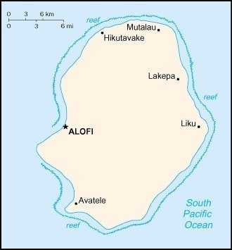 Niue: Niue map showing some population centers on this island in the South Pacific Ocean. Niue: Niue map showing some population centers on this island in the South Pacific Ocean.