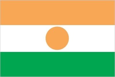 Niger: three equal horizontal bands of orange (top), white, and green with a small orange disk centered in the white band; the orange band denotes the drier northern regions of the Sahara; white stands for purity and innocence; green symbolizes hope and the fertile and productive southern and western areas, as well as the Niger River; the orange disc represents the sun and the sacrifices made by the people note: similar to the flag of India, which has a blue spoked wheel centered in the white band Niger: three equal horizontal bands of orange (top), white, and green with a small orange disk centered in the white band; the orange band denotes the drier northern regions of the Sahara; white stands for purity and innocence; green symbolizes hope and the fertile and productive southern and western areas, as well as the Niger River; the orange disc represents the sun and the sacrifices made by the people
note: similar to the flag of India, which has a blue spoked wheel centered in the white band