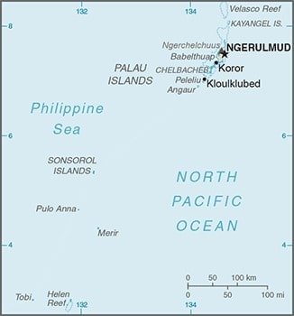 Palau: Palau map showing the major islands of this archipelagic country in the North Pacific Ocean. Palau: Palau map showing the major islands of this archipelagic country in the North Pacific Ocean.