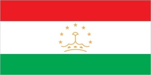 Tajikistan: three horizontal stripes of red (top), a wider stripe of white, and green; a gold crown surmounted by seven gold, five-pointed stars is located in the center of the white stripe; red represents the sun, victory, and the unity of the nation, white stands for purity, cotton, and mountain snows, while green is the color of Islam and the bounty of nature; the crown symbolizes the Tajik people; the seven stars signify the Tajik magic number "seven" - a symbol of perfection and the embodiment of happiness Tajikistan: three horizontal stripes of red (top), a wider stripe of white, and green; a gold crown surmounted by seven gold, five-pointed stars is located in the center of the white stripe; red represents the sun, victory, and the unity of the nation, white stands for purity, cotton, and mountain snows, while green is the color of Islam and the bounty of nature; the crown symbolizes the Tajik people; the seven stars signify the Tajik magic number "seven" - a symbol of perfection and the embodiment of happiness