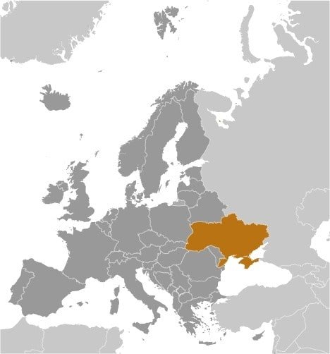 Ukraine: Eastern Europe, bordering the Black Sea, between Poland, Belarus, Romania, and Moldova in the west and Russia in the east Ukraine: Eastern Europe, bordering the Black Sea, between Poland, Belarus, Romania, and Moldova in the west and Russia in the east