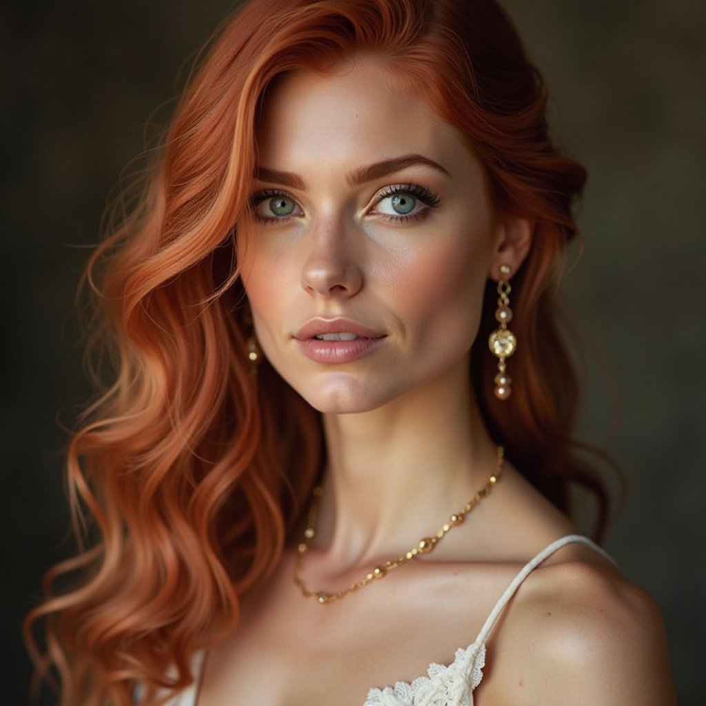 beautiful woman with red hair and blue eyes, with a beautiful bust, and a How to Choose Fine and Semi-Precious Jewelry