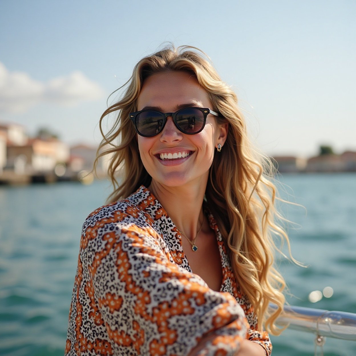 Beautiful smiling Arab woman, Boat trips