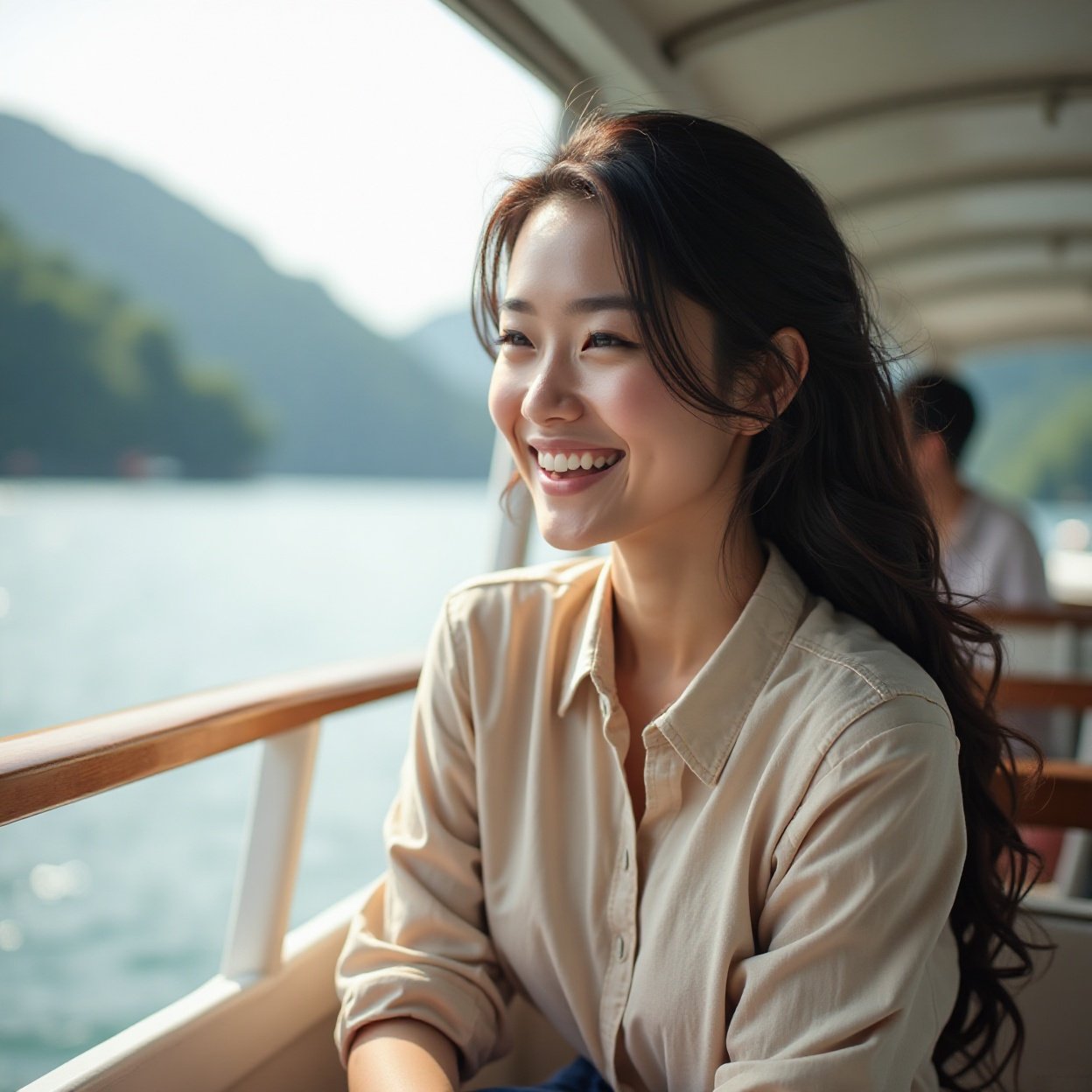 Beautiful smiling Arab woman, Boat trips
