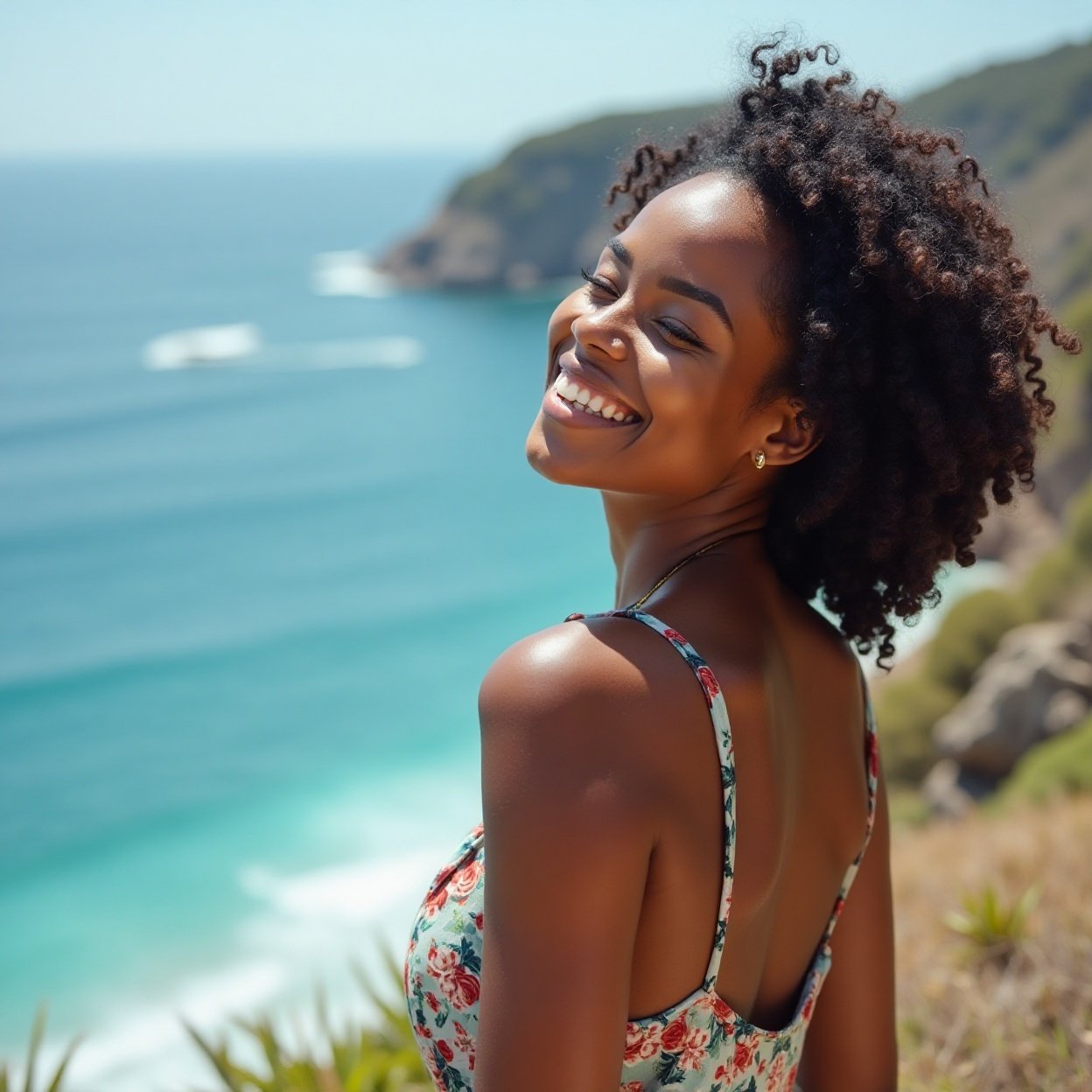 Beautiful smiling black woman Coastal retreats Beautiful smiling black woman Coastal retreats