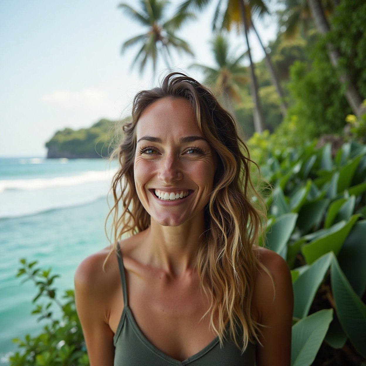 Beautiful smiling woman Jungle + ocean wellness retreats Beautiful smiling woman Jungle + ocean wellness retreats