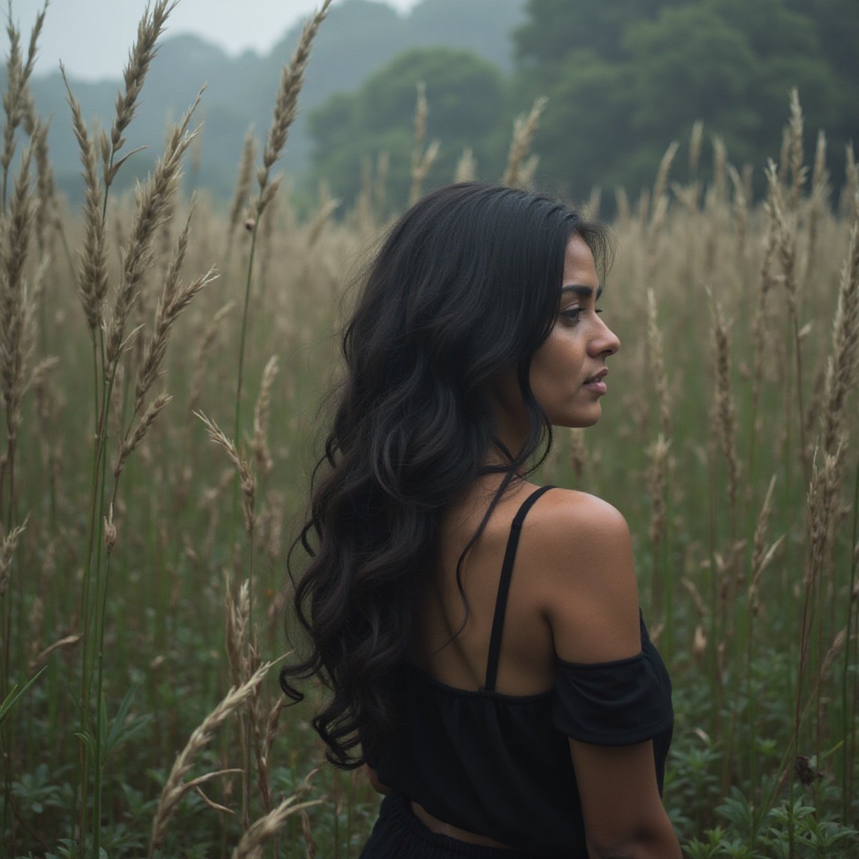 Beautiful woman black Nature + solitude Beautiful woman black Nature + solitude