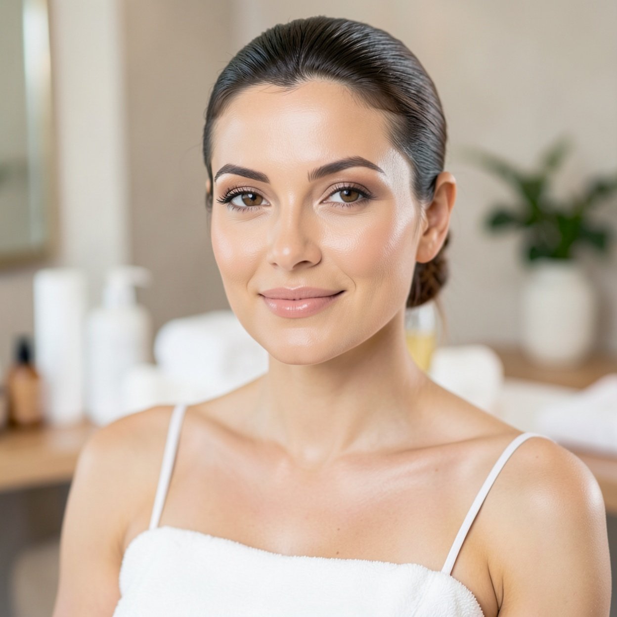 Close-up of a beautiful woman in a spa Close-up of a beautiful woman in a spa