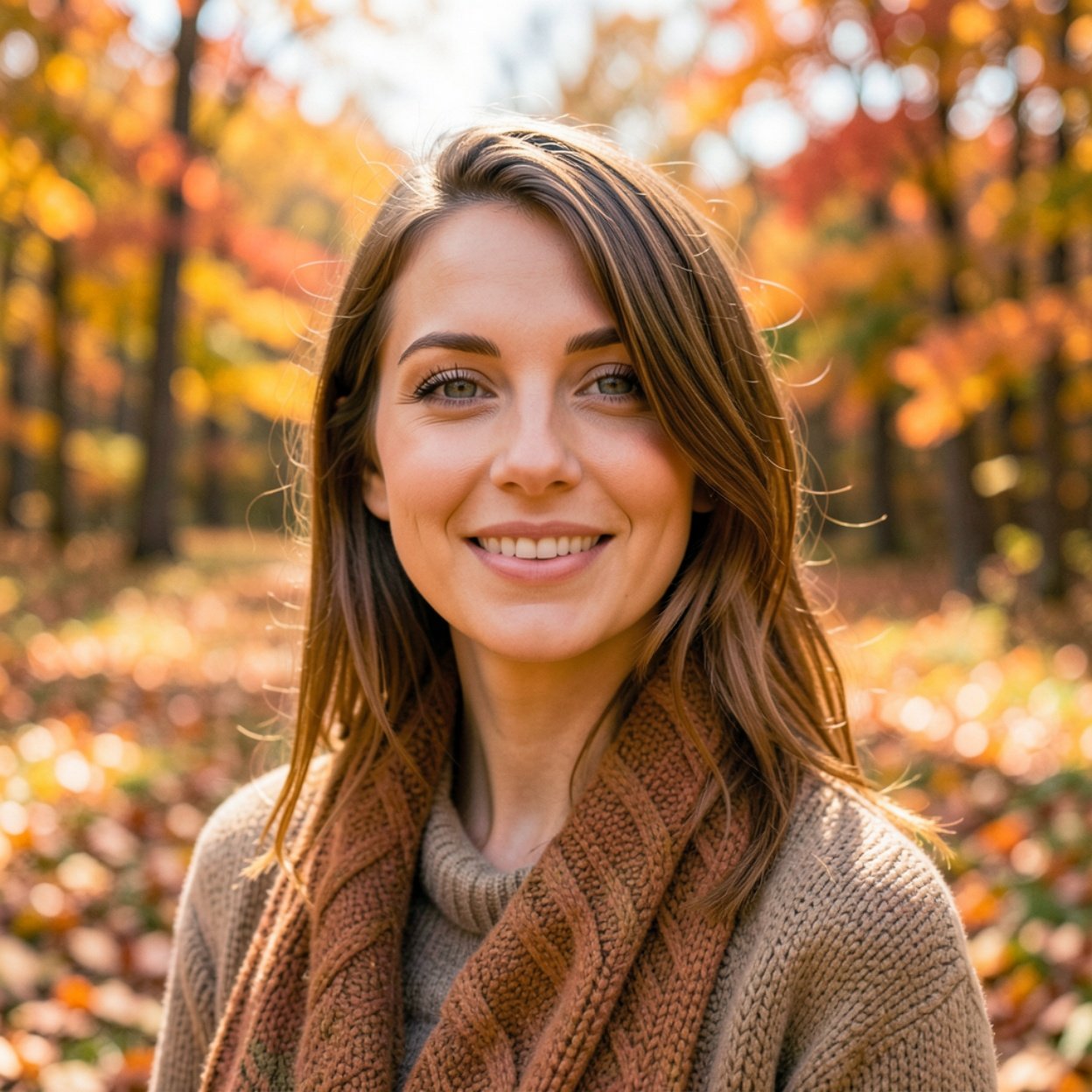 Close-up of a beautiful woman in an autumn landscape in the Colors of Autumn Close-up of a beautiful woman in an autumn landscape in the Colors of Autumn